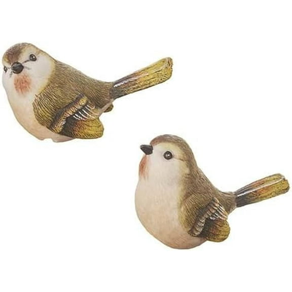 Raz Imports 4" Resin Bird Pot Sitter Figurines, Set of 2 Assorted