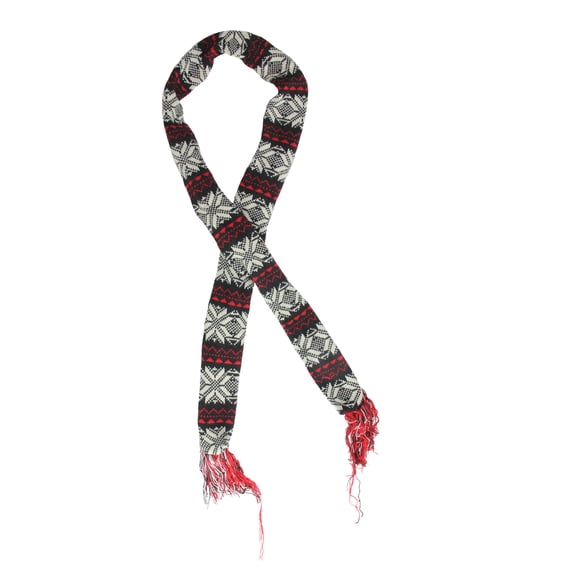 Raz Imports 59" Snowflake Knit Nordic Design Scarf Christmas Ornament - Black/Red