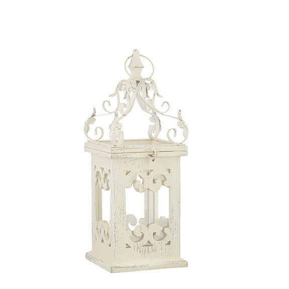 Raz Imports Al Fresco 19.5" Distressed White Lantern