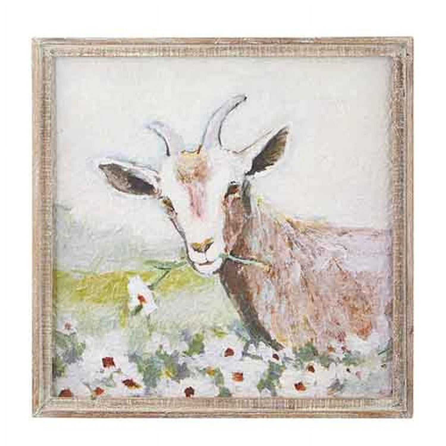 Pastel Goat Textured Paper Framed Wall Art 19.75"