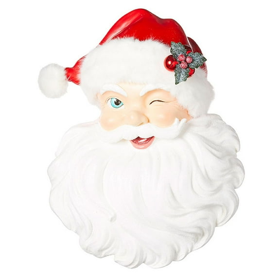 Raz Imports Happy Hollydays 18" Santa Face Wall Art.