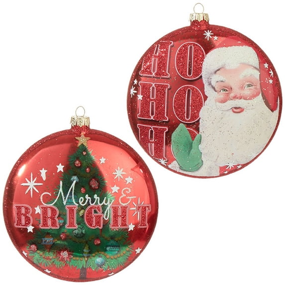 Raz Imports Happy Hollydays 5-Inch Santa And Tree Disc Ornament ...