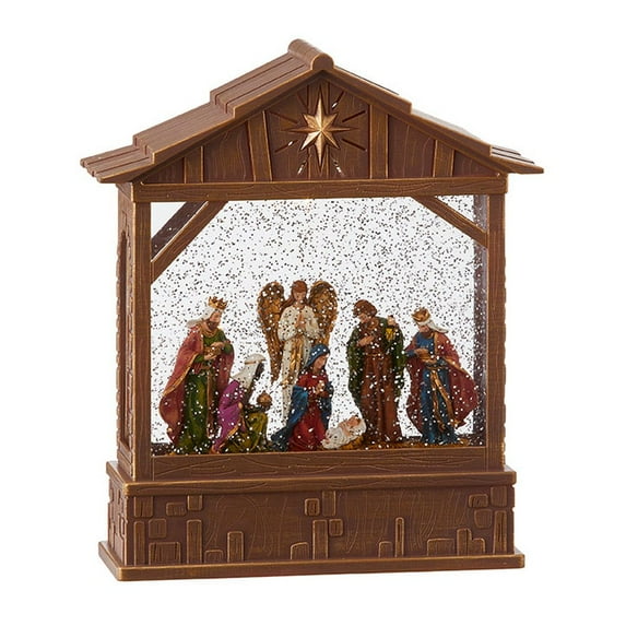 Raz Imports Holiday Water Lanterns 10" Nativity Musical Lighted Water Creche