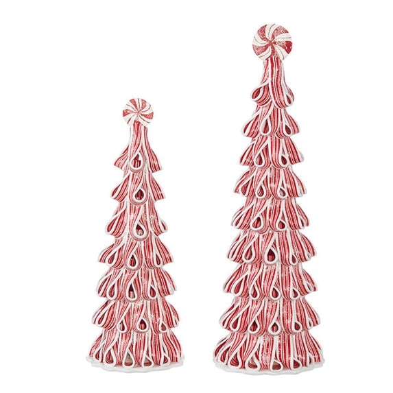 Raz Imports Kringle Candy Co. 17.25" Ribbon Candy Tree, Set of 2.
