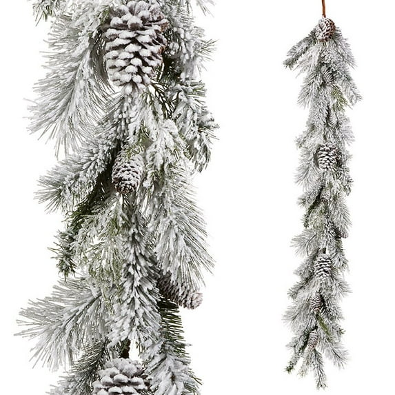 Raz Imports Mister Snowman 5' Snowy Pinecone Garland