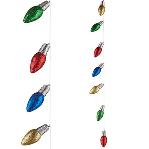 Raz Imports Multicolor Light Bulb Christmas Garland 3 Feet Long