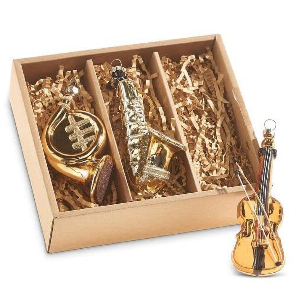 RAZ Imports Musical Instrument Ornaments, 4.5-inch Height, Glass, Set ...