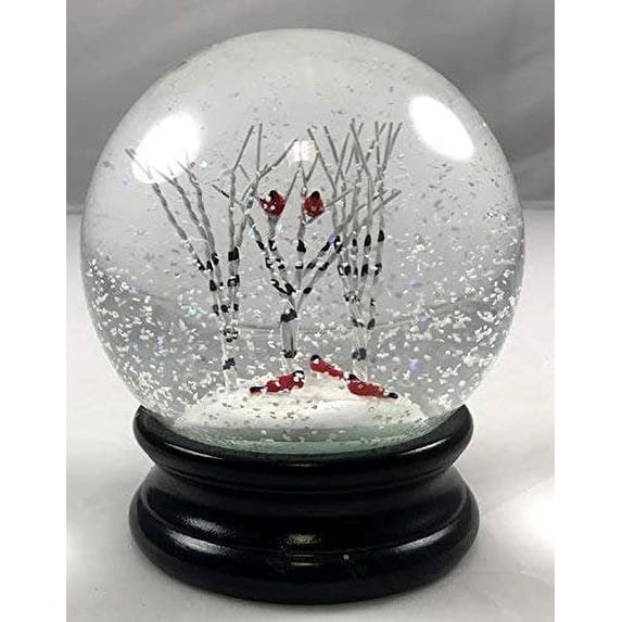 Raz Red Birds Cardinals Snow Globe