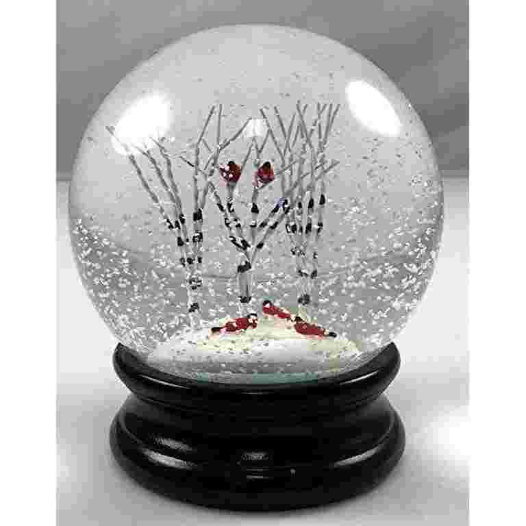 Roman Musical Glitter Dome - 6.25 Inch Red & White Christmas Decoration | Plays 'We Wish You A Merry Christmas'