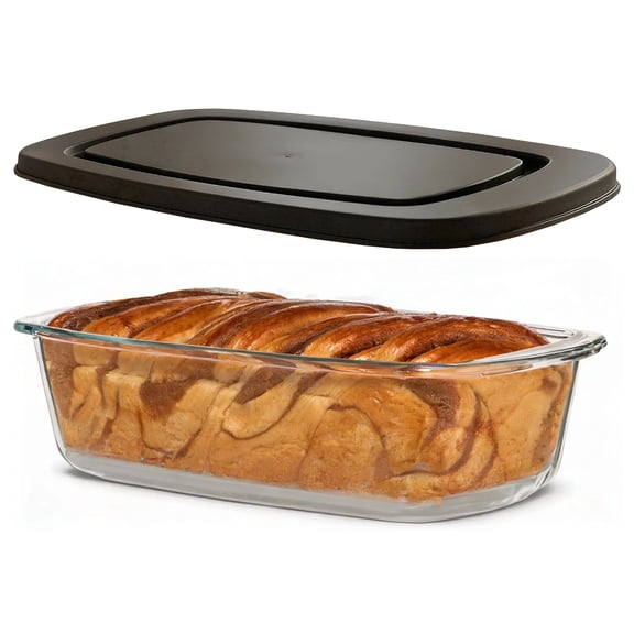 Razab 1800 ML/1.9 Qt/7.6 Cups Large Glass Loaf Pans with Lids10 x 5in Bread Baking Pans, Bpa Free with Easy-Grip Handles
