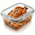 thumbnail image 1 of Razab 2700ml / 91Oz / 11.5 Cups Large Glass Food Storage Containers with Lids - Glass Meal Prep Containers for Roasting & Storing Leftover, Glass Lunch Container, Microwave & Oven Safe, 1 of 8