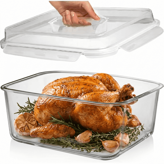 Razab 6500ml, 220oz, 28 Cup Large Glass Storage Containers with Lids, BPA Free Baking Container for Casseroles, Lasagna and Roasting Turkey