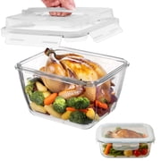 Razab 3900ml & 520ml Large Glass Food Storage Containers with Lids - Leakproof, BPA-Free Large Meal Prep Container Ideal for Roasting & Store Leftover