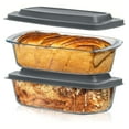 thumbnail image 1 of Razab 1800ml Large Glass Loaf Pans with Lids (Set of 2) 10 x 5in Bread Baking Pans, Bpa Free with Easy-Grip Handles, 1 of 9
