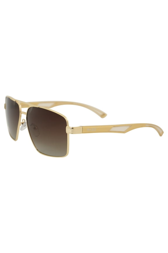 Eyewear Kona Aviators Polarized Sunglasses Gold Metal Frame w/ Rubber Accents & Brown Gradient Lenses
