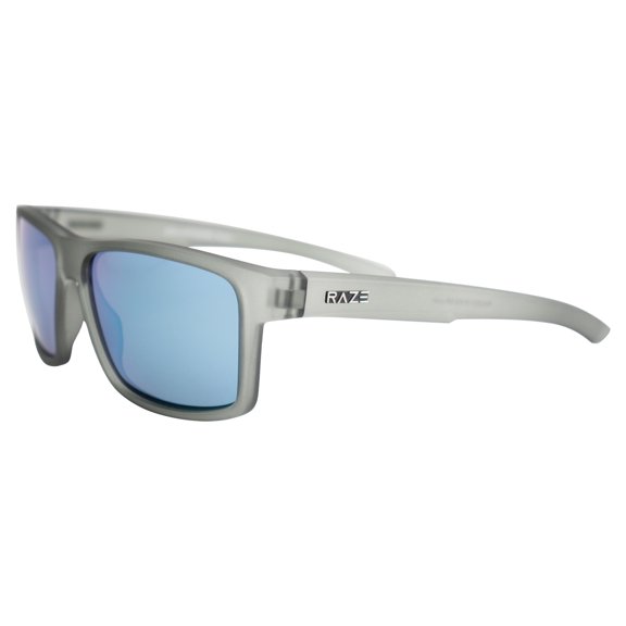 Raze Eyewear Mens Offshore Polarized Sunglasses, Smoke Frame / Blue Mirror Lens -