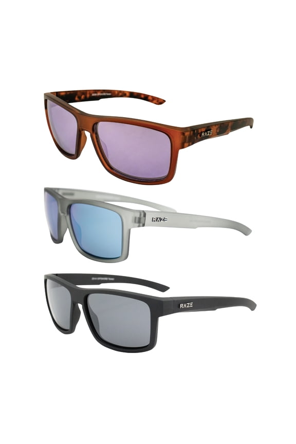 Eyewear Polarized Sunglasses Rootbeer Smoke, Gray Blue Mirror, and Black Smoke Frame for Men or Women Offshore Sports & Boating 3 Pack