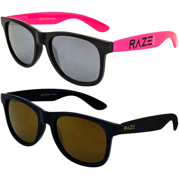 Raze Eyewear Splash Motorcycle Sunglasses Beach Pink & Navy Smoke w/ Copper Z Lenses Spring Hinges 2Pack