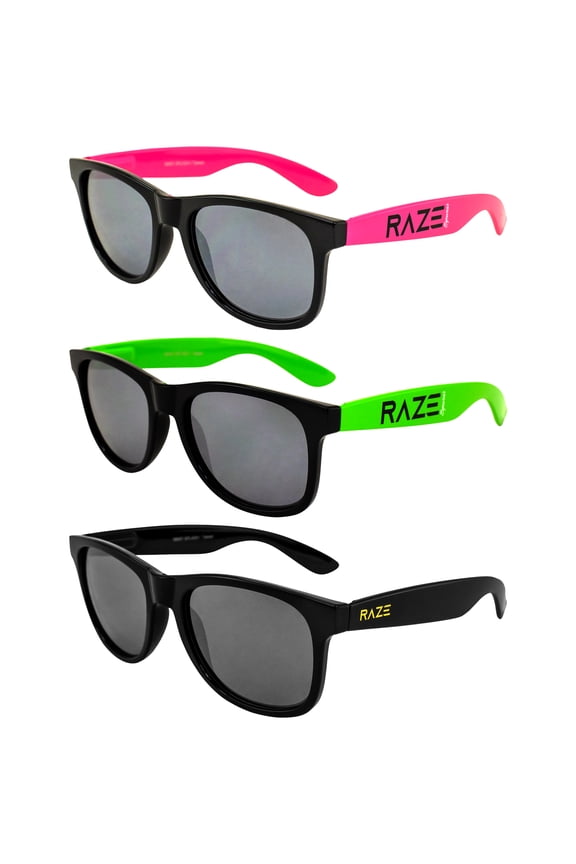 Eyewear Splash Sunglasses Beach Pink/Beach Green/Blackout with Smoke Lenses Spring Hinges 3Pack