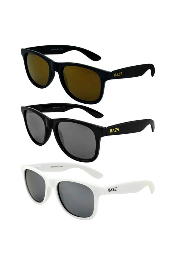 Eyewear Splash Sunglasses Navy Smoke w/ Copper Z, Blackout and White Gloss with Smoke Lenses Spring Hinges 3Pack