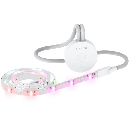 Razer Aether Light Strip: 6.56 ft - Chroma RGB LED Strip - Bluetooth - Works with Amazon Alexa, Google Home Gamer Room App for Unified Control - Flexible Design & Easy to Extend