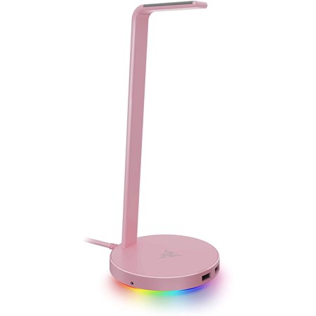 Razer - Base Station V2 Chroma USB Hub Headset Stand with USB 3.1 Hub and 7.1 Surround Sound powered by Chroma RGB - Quartz