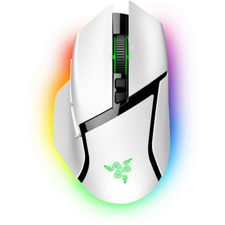 Razer - Basilisk V3 Optical Gaming Mouse with Chroma RBG Lighting - Wired - White