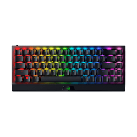 Razer - BlackWidow V3 Mini Hyperspeed Phantom Edition 65% Wireless Mechanical Yellow Linear Switch Gaming Keyboard - Black
