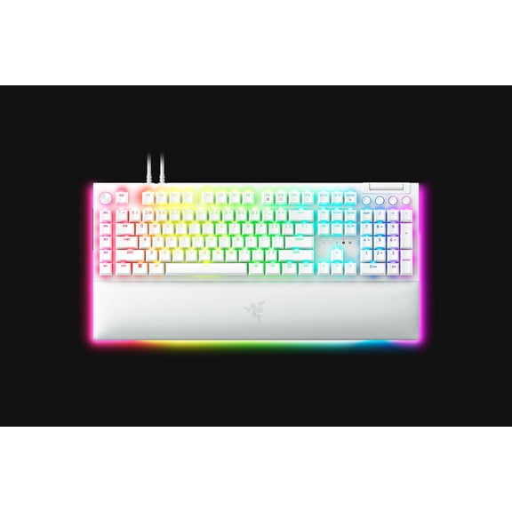 RazerBlackWidowV4Pro- Mechanical Gaming Keyboard (Green Switch) -WhiteEdition- US Layout - Wired