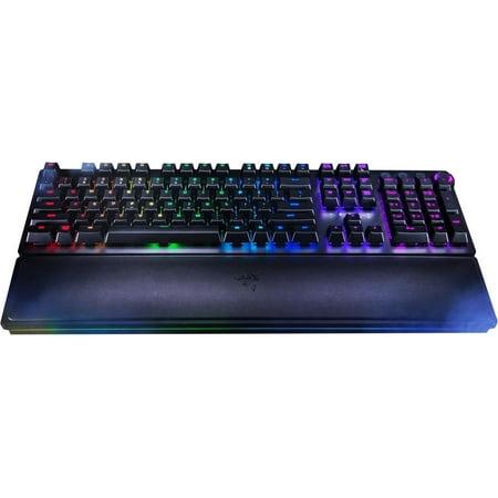 Razer Huntsman Elite Gaming Keyboard: Fast Keyboard Switches - Clicky Optical Switches - Chroma RGB Lighting - Magnetic Plush Wrist Rest - Dedicated Media Keys & Dial - Classic Black