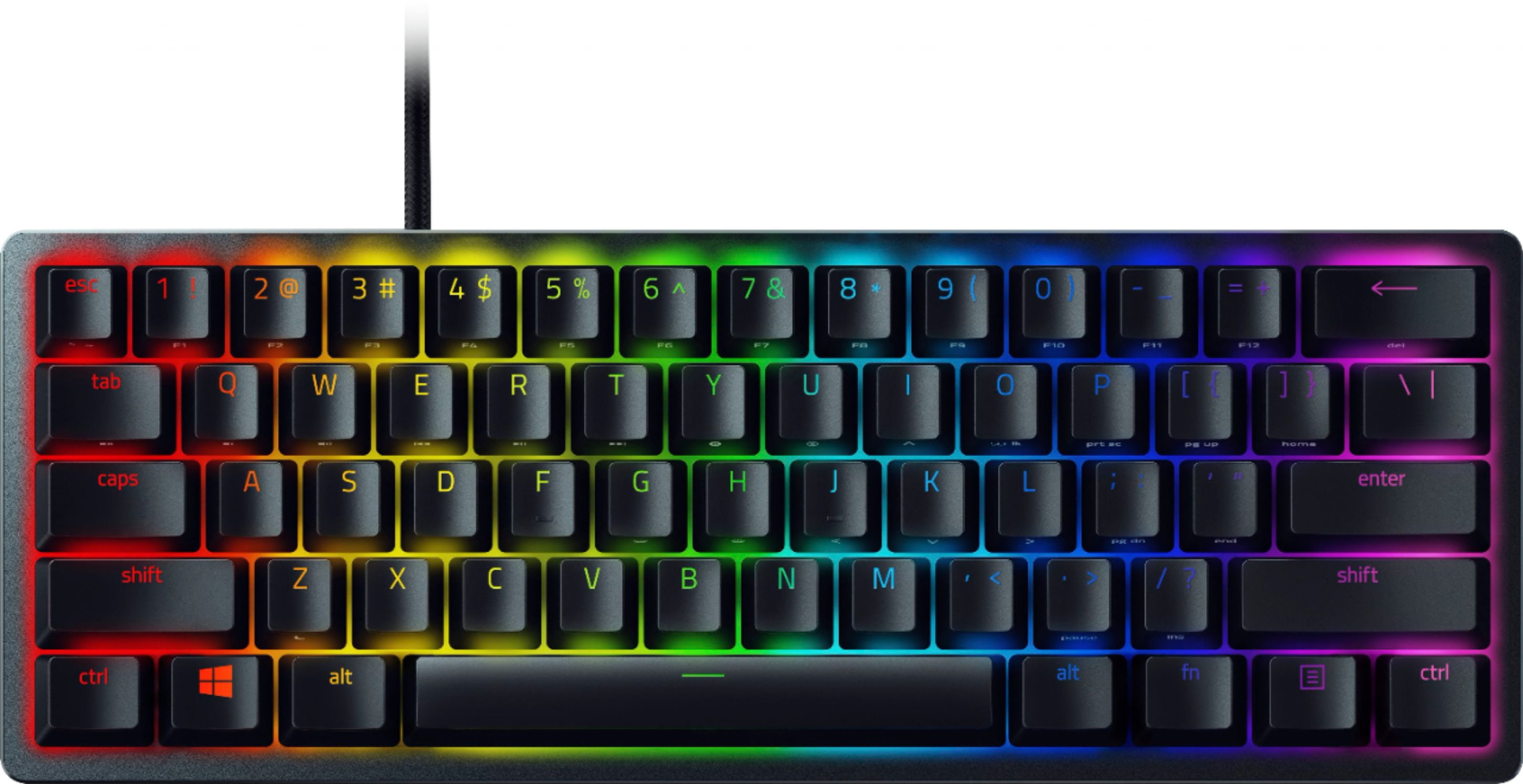 Positiv fravær jeg lytter til musik Razer Huntsman Mini 60% Gaming Keyboard: Fastest Keyboard Switches Ever -  Clicky Optical Switches - Chroma RGB Lighting - PBT Keycaps - Onboard  Memory - Classic Black - Walmart.com
