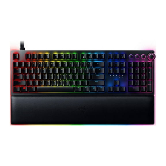 Razer Huntsman V2 RGB Backlit USB Gaming Keyboard with Wrist Rest, Classic Black