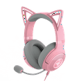 thumbnail image 1 of Razer Kraken Kitty V2 USB Wired RGB Headset, Chroma Kitty Ears Stream Reactive Lighting, Quartz Pink, 1 of 10