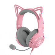 Razer Kraken Kitty V2 USB Wired RGB Headset, Chroma Kitty Ears Stream Reactive Lighting, Quartz Pink