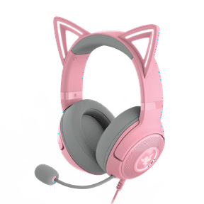Razer Kraken Kitty V2 USB Wired RGB Headset, Chroma Kitty Ears Stream Reactive Lighting, Quartz Pink