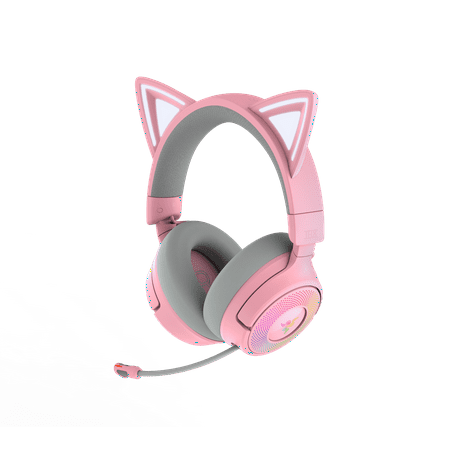 Razer - Kraken Kitty V3 Pro Wireless Over-the-Ear Gaming Headset for PC, Mac, PlayStation, Nintendo Switch, Steam Deck - Quartz