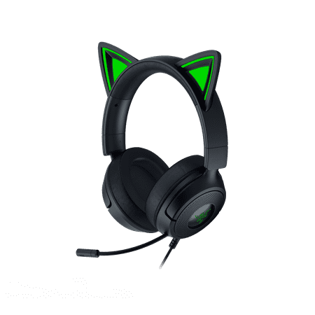 Razer - Kraken Kitty V3 X Wired Over-the-Ear Gaming Headset for PC, PlayStation, Nintendo Switch, Steam Deck, and Smartphone - Black