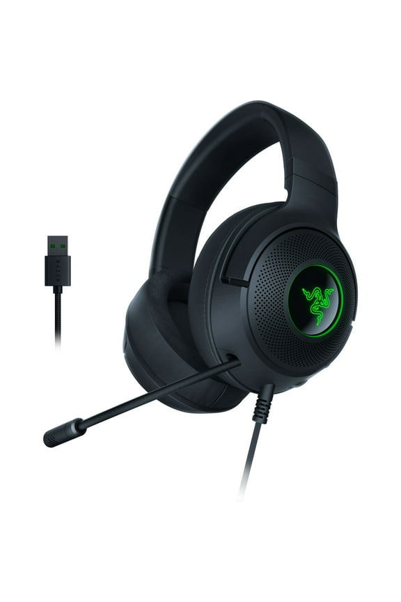 Kraken V3 X Wired USB Type A Gaming Headset for PC, PS5, PS4 , Chroma RGB, Black, 0.62 lb