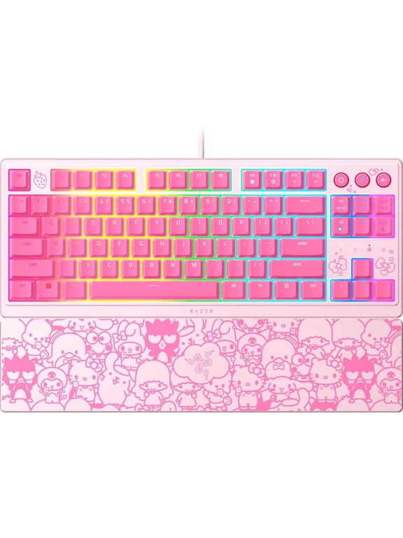 Ornata V3 TKL Low-profile Membrane USB Wired Gaming Keyboard, Hello Kitty & Friends