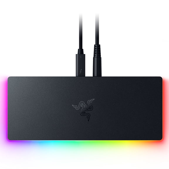 Razer Thunderbolt 5 Dock Chroma, 10-Port Dock with M.2 Storage Slot, 140 W Power Delivery with Active Cooling