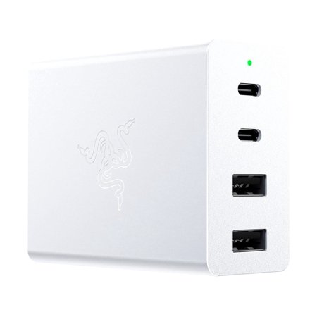 Razer USB-C 130W GaN Charger Portable Powerhouse: Small and Mighty - Charge Up-To-4 Devices - Faster Charging - Mobility in Mind - Safer Power Delivery - White