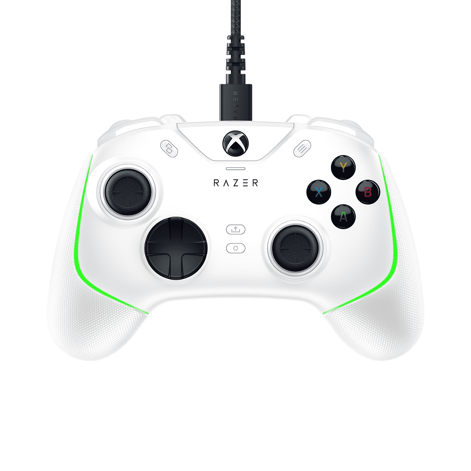 White Razer Series Wolverine Wired Xbox V2 Controller X|S Gaming Chroma Controller