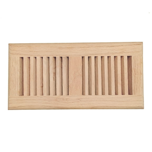 Razo Red Oak Floor Register, 4x10 Inch Unfinished Vent Cover