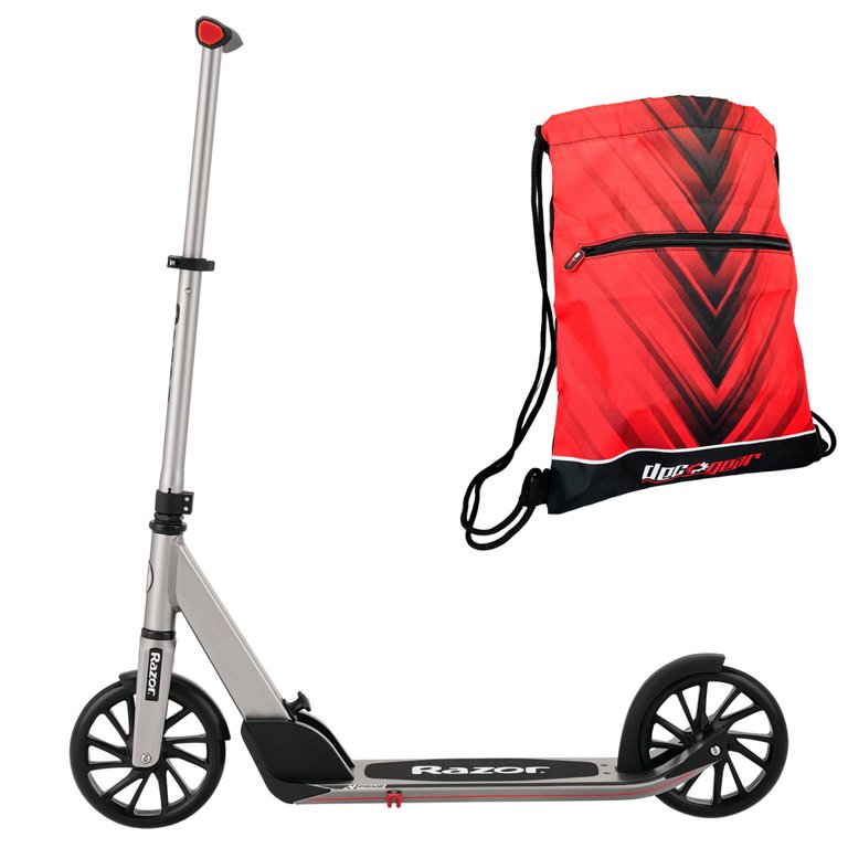 Razor 13013211 A5 DLX Scooter (Silver) Bundle with Deco Essential