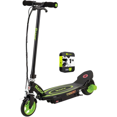 Razor 13111416 E90 Power Core Electric Scooter Green Bundle with 1 Year Extended Protection Plan