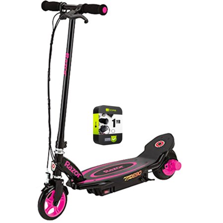 Razor 13111463 E90 Power Core Electric Scooter Pink Bundle with 1 Year Extended Protection Plan