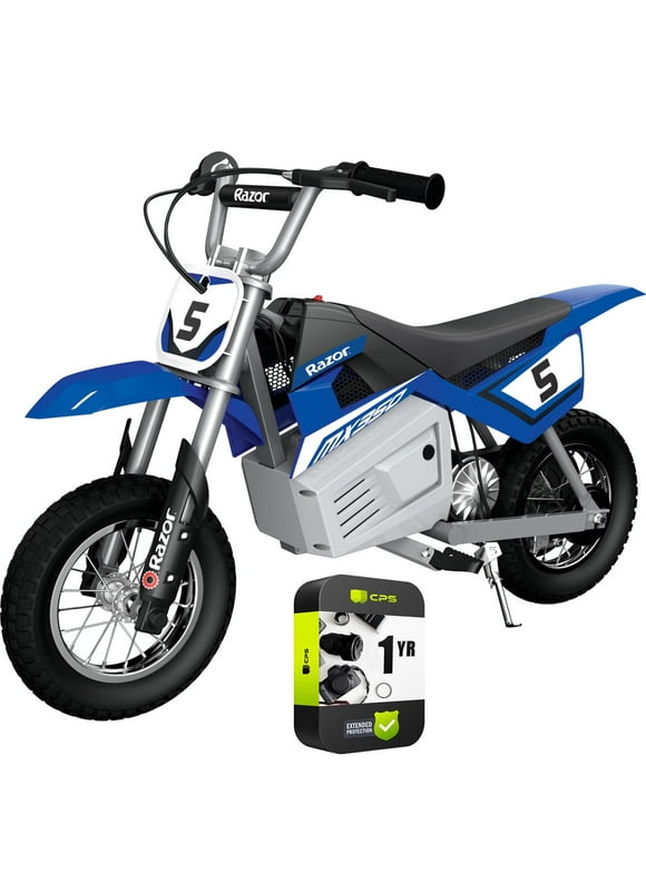 Razor 15128040 MX350 Dirt Rocket Electric Motocross Bike ages 12 and up Bundle with 1 Year Extended Protection Plan