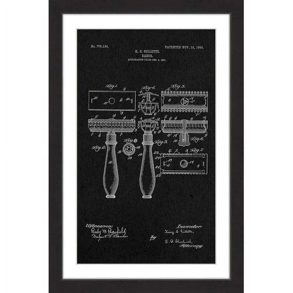 "Razor 1904 Black Paper" Framed Painting Print