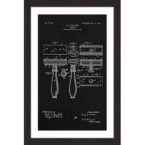 "Razor 1904 Black Paper" Framed Painting Print