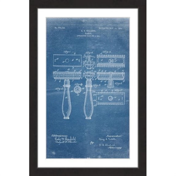 "Razor 1904 Blueprint" Framed Painting Print